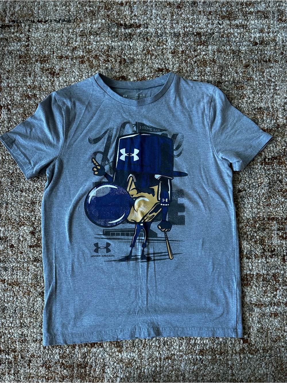 Under Armour Gray Heather Graphic Baseball Tee